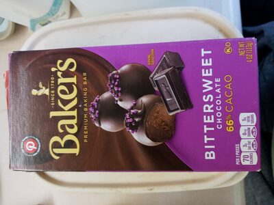 Bittersweet Chocolate 66% Cacao Premium Baking Bar by Baker's - 66% chocolate bar