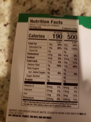 Sugar Free Dark Chocolate 90% Cacao by Russell Stover - 90% chocolate bar