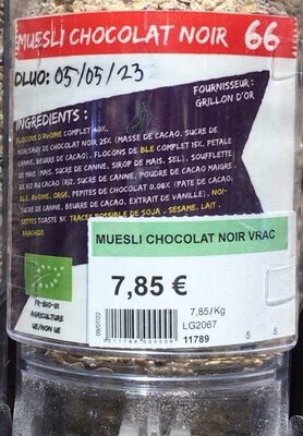 Muesli chocolat noir