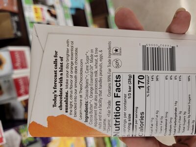 Organic Orange Dark Chocolate by Theo - 70% chocolate bar