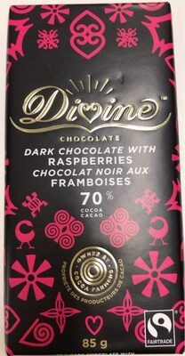 Dark Chocolate with Raspberries by Divine - 70% chocolate bar