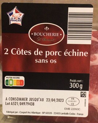 Côtes de porc échine