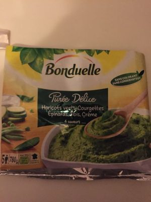 Purée délice - haricots verts, courgettes, épinards, pois, crème - 4 saveurs