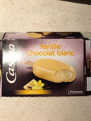 Maxi bâtonnets vanille enrobage chocolat blanc x4