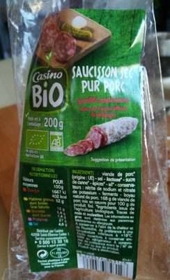 saucisson sec pur porc qualité supérieure Bio