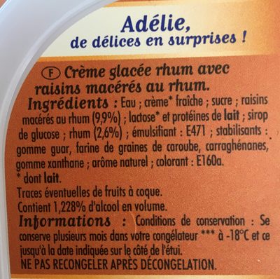 Crème Glacée Rhum et Raisins Secs