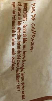 Cuit sur place Pain de campagne la pièce de 350 Gr