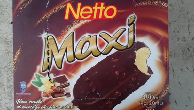 Maxi vanille (G) enrobage chocolat au lait - amandes x4 - 120mL