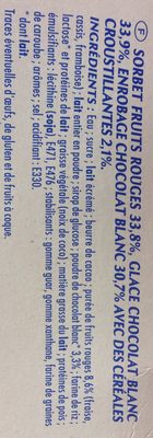Glace Chocolat Blanc Et Sorbet Fruits Rouges,