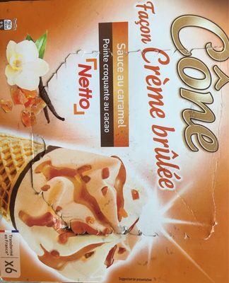 Cône façon crème brûlée (G) sauce au caramel x6 - 120mL