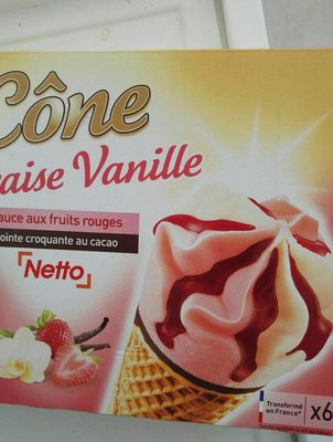 Cône vanille - fraise (G) sauce aux fruits rouges x6 - 120mL