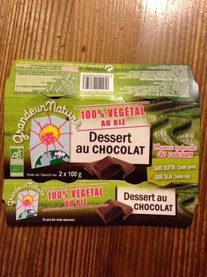 Dessert 100% végétal au riz et au chocolat