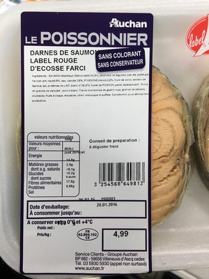 Darne de saumon label rouge farci