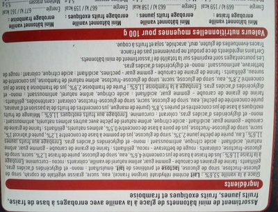 Mini bâtonnets glacés vanille, enrobages fraise, framboise, fruits jaunes et fruits exotiques 276g