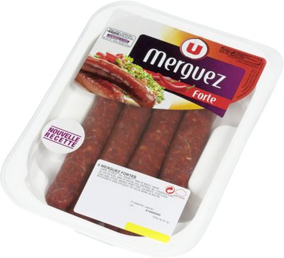 Merguez forte boeuf/mouton, 4 pièces, 220g