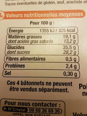 Bâtonnets glacés envie caramel - x4 252g