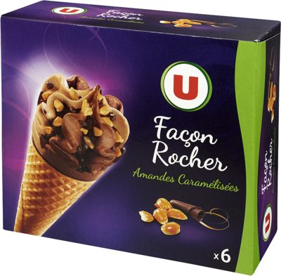 Cônes glacés façon rocher (noisette et chocolat), x6, 384g