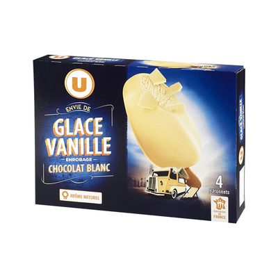 Bâtonnets glacés envie chocolat blanc - X4 258g