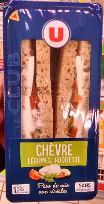 Sandwich pain de mie aux céréales fromage de chèvre, tomates, roquetteet courgettes grillées 210g