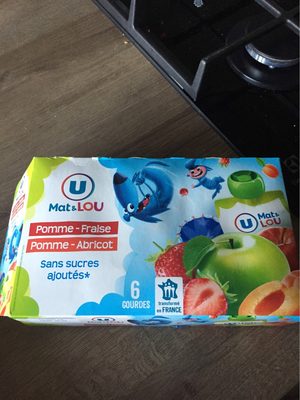 Gourdes 3 pomme-fraise, 3 pomme-abricot sans sucre ajouté 6x90g