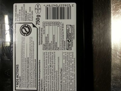 Brandade à la morue parmentière, transformé France, barquette, 750g