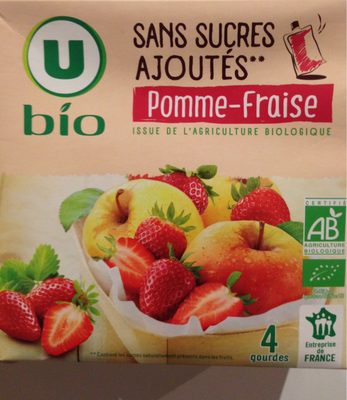Purée pomme fraise sans sucres ajoutés 4 gourdes de 90g
