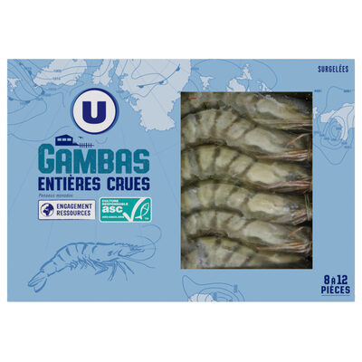 Gambas entières crues ASC 600g