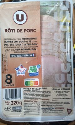 Rôti de porc nature Bleu Blanc Coeur - x8 tranches 320g