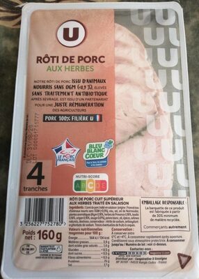 Roti de porc herbes Bleu Blanc Coeur - x4 tranches 160g