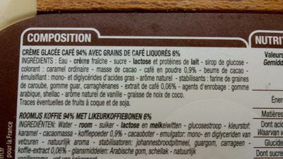 Crème Glacée, Café, 1 Litre, Marque Cora