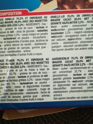 Bâtonnets vanille fraise
