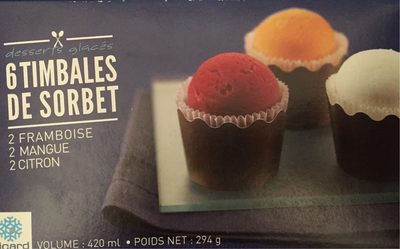 6 Timbales De Sorbet 420 Millilitres