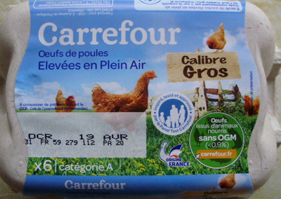 6 œufs frais de poules élevées en Plein air