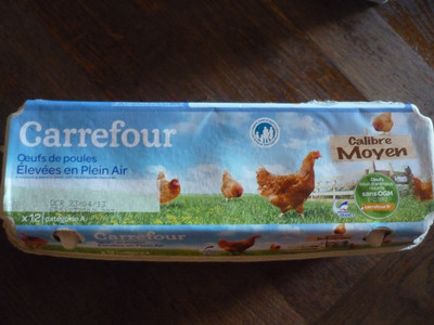 12 OEUFS FRAIS de poules élevées en plein air