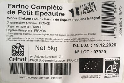 Farine complète de petit épautre