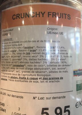 Cereales Crunchy fruits
