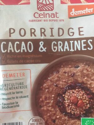 Porridge cacao graines