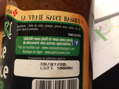 Sauce Basque Sakari Douce Bouteille De 1 Litre