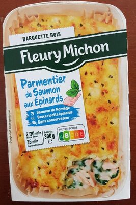 Parmentier de saumon, sauce ricotta épinards