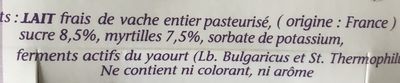 Yaourt aux fruits myrtilles