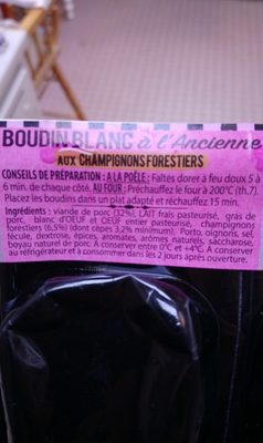 Boudin blanc forestier à l'ancienne VPF BRIENT, 2X125G