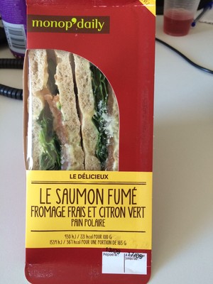 Le Saumon Fumé Fromage Frais et Citron Vert Pain Polaire
