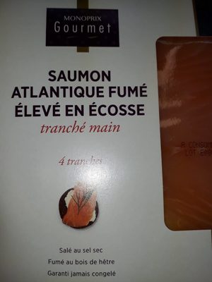 Saumon Atlantique fumé élevé en Écosse 4 tranches