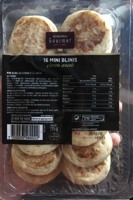 16 minis blinis citron aneth