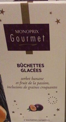 Buchettes glacees sorbet banane et fruit de la passion