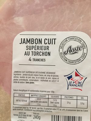 Jambon cuit supérieur au torchon