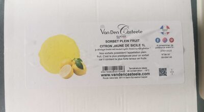 Sorbet plein fruit citron jaune de Sicile