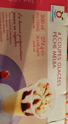 Coupes glacées  pêche Melba