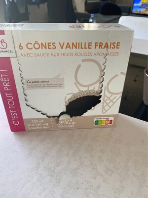 6 cones vanille fraise