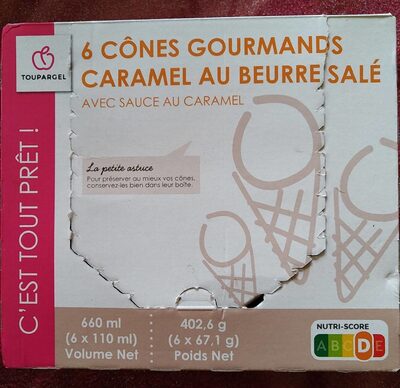 6 cônes gourmands caramel au beurre salé